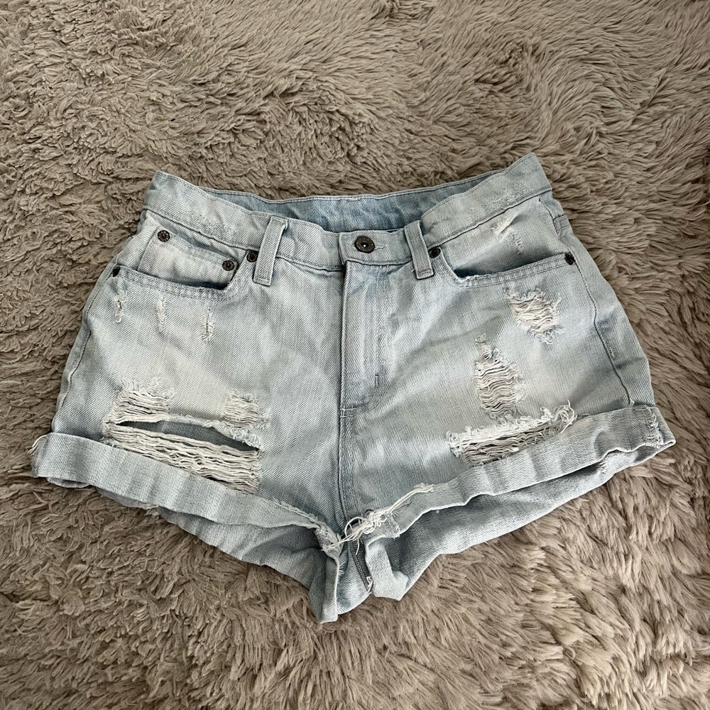 Carmar High-Waisted Distressed Light Blue Jean Shorts